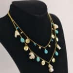 (Silver turquoise_pearl chain)